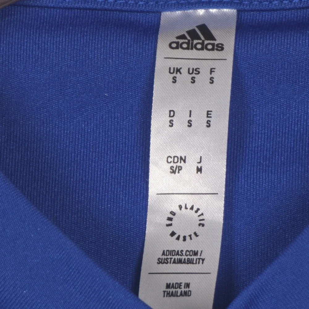 Adidas‎ Entrada 22 Soccer Jersey Mens Small Blue Striped Aeroready Graphic Shirt